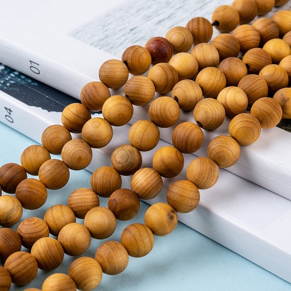 

PandaHall Natural Wood Beads Strand, Round, 8~8.5mm, Hole: 1.5mm, about 50pcs/strand, 15.5 inch(39.5cm) Wood Round
