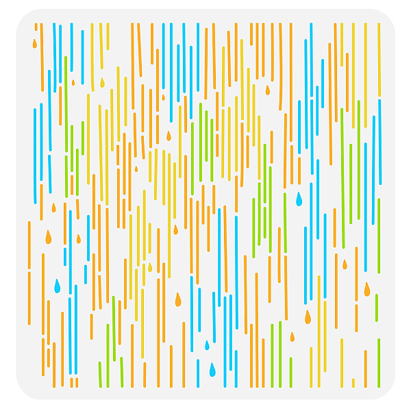 

PandaHall FINGERINSPIRE Rain Wall Stencil 30x30cm Rain Pattern Stencils Template Plastic Vertical Line Rain Drops Pattern Stencil Large...