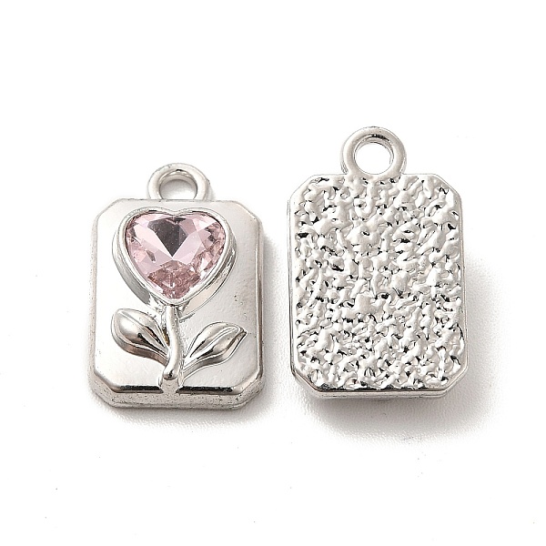 

PandaHall Glass Rectangle with Heart Pendants, with Platinum Alloy Finding, Long-Lasting Plated, Cadmium Free & Lead Free, Pink, 17x10.5x5mm...