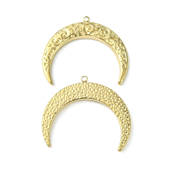 

PandaHall 304 Stainless Steel Pendants, Double Horn/Crescent Moon Charm, Real 14K Gold Plated, 26.5x29.5x2.8mm, Hole: 1.5mm 304 Stainless...