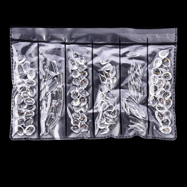 

PandaHall Resin Rhinestone Cabochons, Nail Art Decoration Accessories, with Glitter Powder, Faceted, Rectangle & Horse Eye & Oval & Heart &..., Clear
