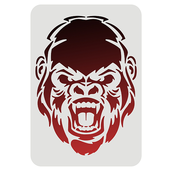 PandaHall FINGERINSPIRE Gorilla Stencil 29.7x21cm Plastic Gorilla Head Painting Stencil Animals Head Pattern Stencils Reusable Pet Friend...