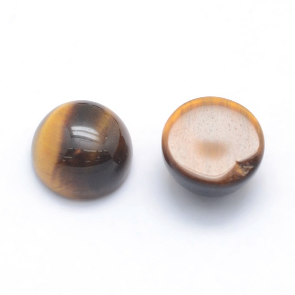 

PandaHall Natural Tiger Eye Cabochons, Grade A, Half Round, 4x2~4mm Tiger Eye Half Round