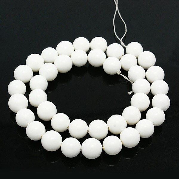 

PandaHall Round Shell Pearl Frosted Beads Strands, White, 8mm, Hole: 1mm, about 52pcs/strands, 15.7 inch Shell Pearl Round White