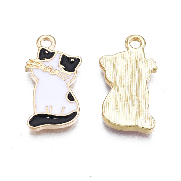 

PandaHall Alloy Enamel Pendants, Cadmium Free & Nickel Free & Lead Free, Light Gold, Cat, Black, 21x11.5x2mm, Hole: 2mm Alloy+Enamel Cat...