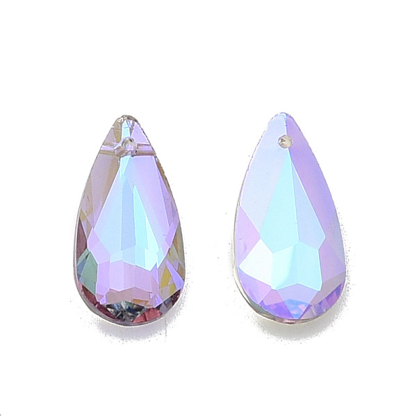 

PandaHall Electroplate Faceted Glass Pendants, Teardrop, Lilac, 24x12x6mm, Hole: 1.2mm Glass Teardrop Purple