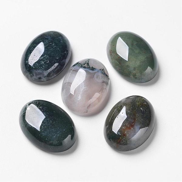 

PandaHall Natural Moss Agate Cabochons, Flat Back, Oval, 25x18x8.5mm Moss Agate Oval