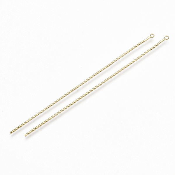 

PandaHall Brass Snake Chain Tassel Pendants, Real 18K Gold Plated, 97x2.5x1mm, Hole: 1.6mm Brass
