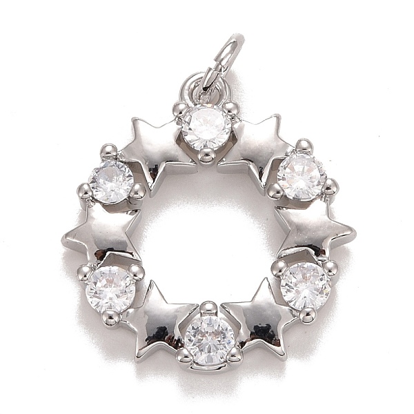 

PandaHall Cubic Zirconia Pendants, with Rack Plating Real 18K Gold Plated Brass Findings, with Jump Rings, Long-Lasting Plated, Lead Free &..., Clear