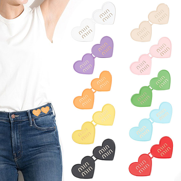 

PandaHall GOMAKERER 10 Pcs Heart Waist Button Tighteners, 10 Dopamine Colors Adjustable Waist Buckles No Sew Detachable Sewing Fasteners..., Multicolor