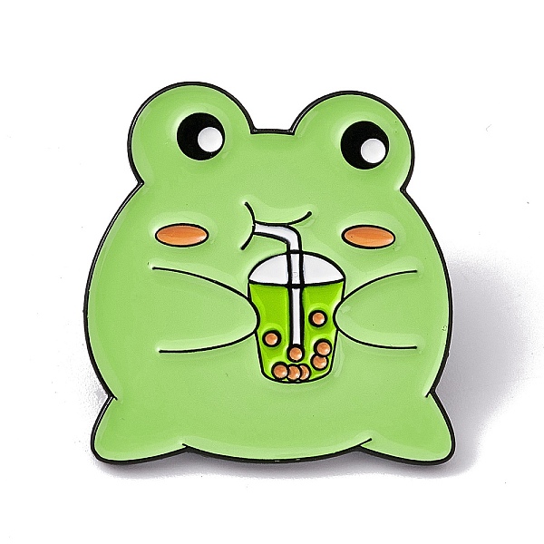 

PandaHall Cartoon Frog Enamel Pin, Electrophoresis Black Alloy Brooch for Backpack Clothes, Frog Pattern, 30x29x2mm, Pin: 1.3mm Alloy+Enamel...