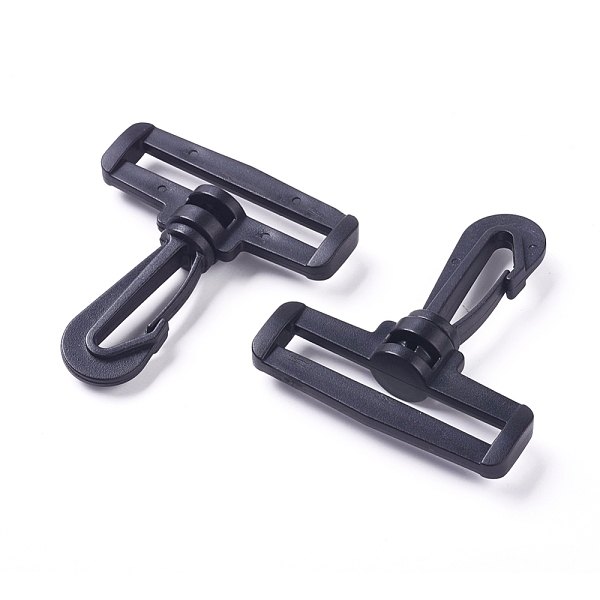 

PandaHall Plastic Swivel Lobster Claw Clasps, Swivel Snap Hooks, for Travel Sport Bag Backpack, Black, 65.6x59.4x14mm, Hole: 5.7x51mm...