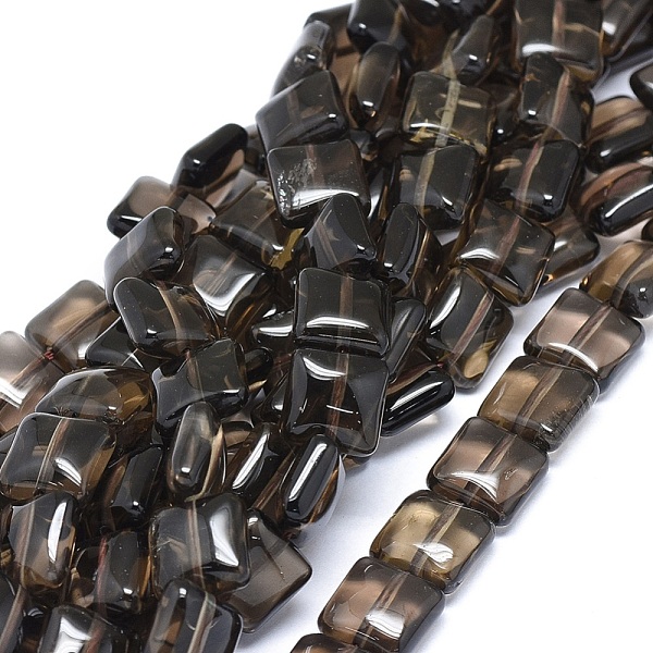 

PandaHall Natural Smoky Quartz Bead Strands, Square, 9.5~10x9.5~10x5.5~6mm, Hole: 0.5mm, about 39pcs/strand, 15.16 inch Smoky Quartz Square