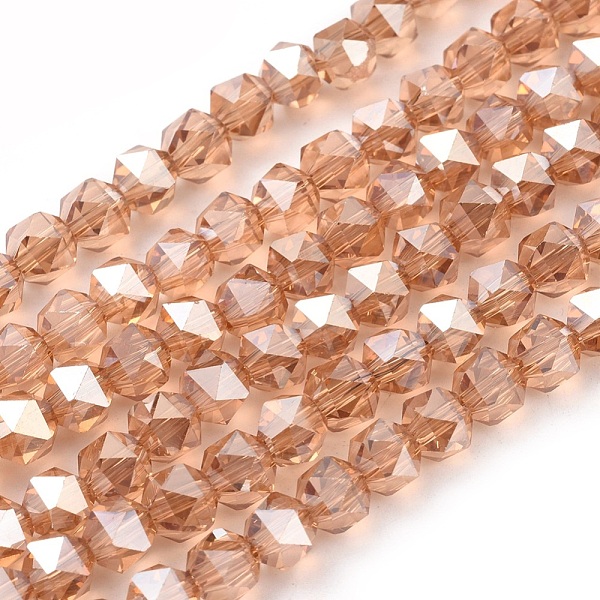 

PandaHall Electroplate Glass Beads Strands, Full Rainbow Plated, Faceted, Round, Dark Orange, 6x6x5mm, Hole: 1.2mm , about 100pcs/strand...