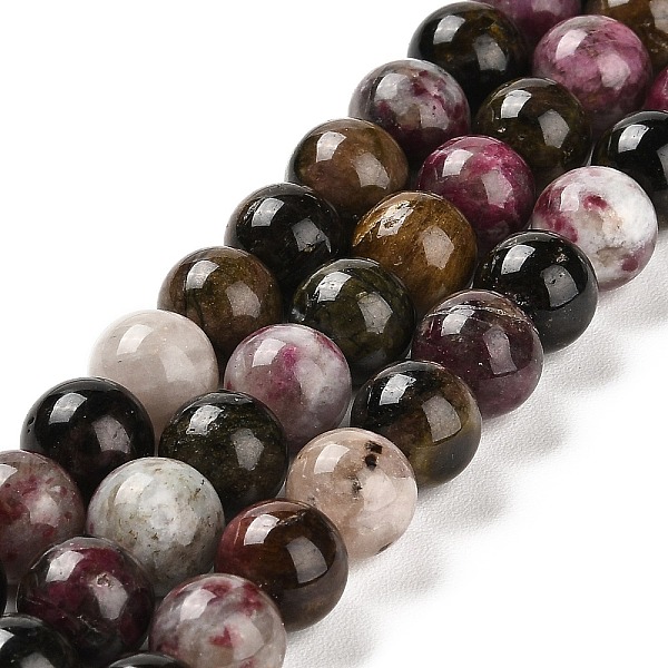 

PandaHall Natural Tourmaline Beads Strands, Round, 9.8~10.8mm, Hole: 0.8mm, about 37~40pcs/strand, 15.08~40''(38.3~40cm) Tourmaline Round