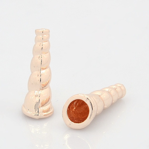 

PandaHall Nickel Free & Lead Free Rose Gold Alloy Bead Cones, Long-Lasting Plated, Apetalous, 21x9x8mm, Hole: 2mm, Inner Diameter: 6mm Alloy