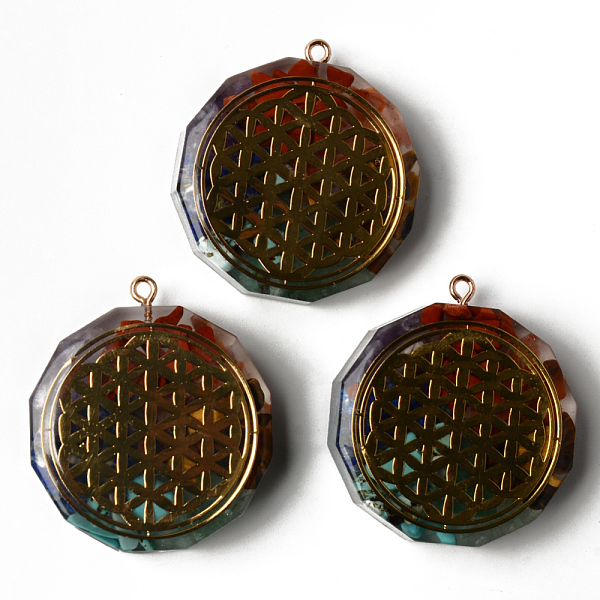 

PandaHall Flat Round Epoxy Resin Pendants, Spiritual Charms, with Natural Amethyst & Lapis Lazuli & Sodalite & Green Aventurine & Tiger Eye...