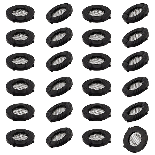 

PandaHall AHANDMAKER 60 PCS Hose Washers with Screen, 304 Stainless Steel Rubber Hose Filter Washers, Water Hose Screen Filter, for 3/4 Inch..., Black