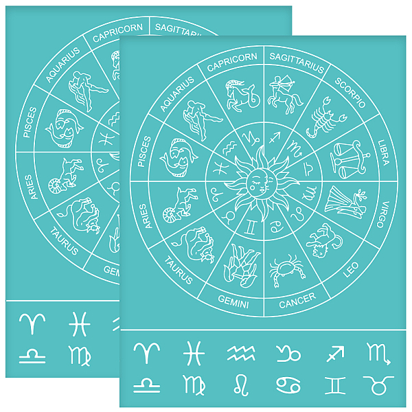 

PandaHall OLYCRAFT 2Pcs 8.6x11 Inch Self-Adhesive Silk Screen Printing Stencil Constellation Pattern Mesh Transfers Stencil Zodiac Symbols...