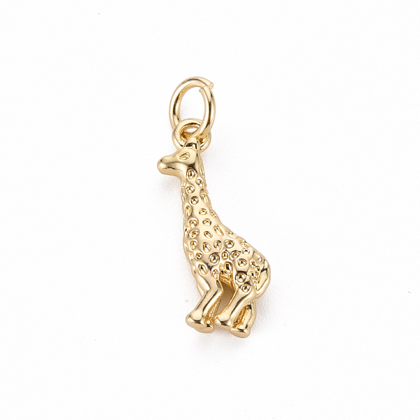 

PandaHall Brass Pendants, with Jump Ring, Cadmium Free & Nickel Free & Lead Free, Giraffe, Real 16K Gold Plated, 17.5x11x4mm, Jump Ring...
