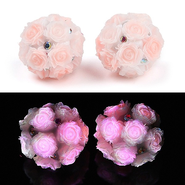 

PandaHall Acrylic Handmade Luminous Polymer Clay Rhinestone Beads, Glow in the Dark, Flower, Misty Rose, 19.5~23.5mm, Hole: 3mm Polymer Clay...