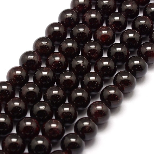 

PandaHall Natural Garnet Bead Strands, Round, 10mm, Hole: 1mm, about 41pcs/strand, 15.7 inch Garnet Round