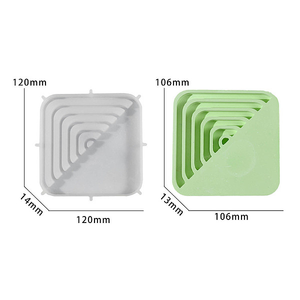 

PandaHall DIY Silicone Coaster Molds, Resin Casting Molds, Clay Craft Mold Tools, White, Square, 118x118x14mm Silicone Square White