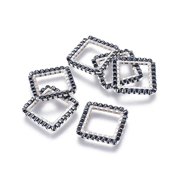 

PandaHall MIYUKI & TOHO Handmade Japanese Seed Beads, with 304 Stainless Steel Link Rings, Loom Pattern, Square, Silver, Dark Gray...