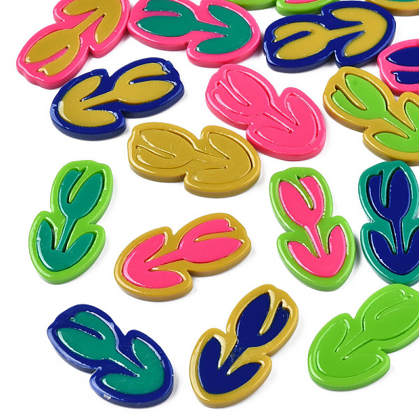 

PandaHall Opaque Cellulose Acetate(Resin) Cabochons, Flower, Mixed Color, 25.5x14x2.5mm Cellulose Acetate Flower Multicolor