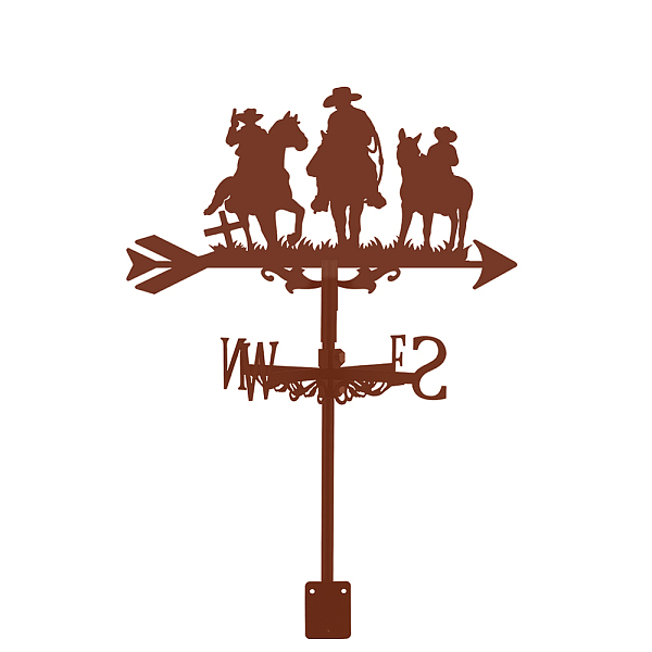 

PandaHall SUPERDANT Cowboy Metal Weathervane Denim Horse Red Brown Weather Vane with Roof Mount Roof Garden Decorations Scene Chicken Garden...