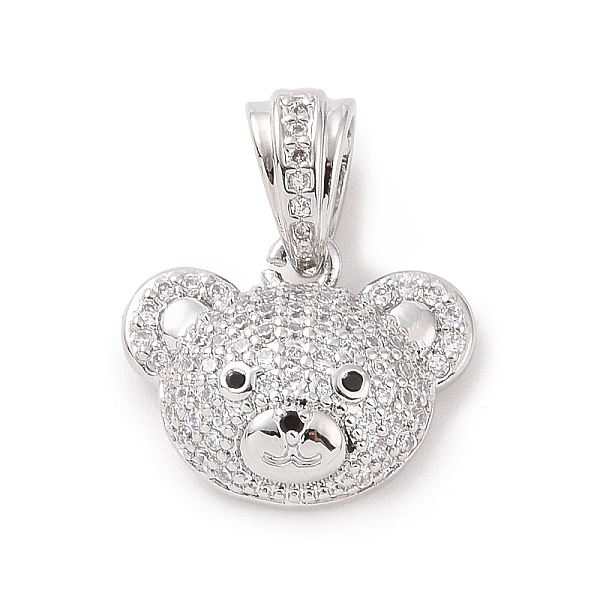 

PandaHall Brass Micro Pave Cubic Zirconia Pendants, Bear Head Charm, Platinum, Clear, 16x13x5.5mm, Hole: 6.5x3.5mm Brass+Cubic Zirconia Bear...