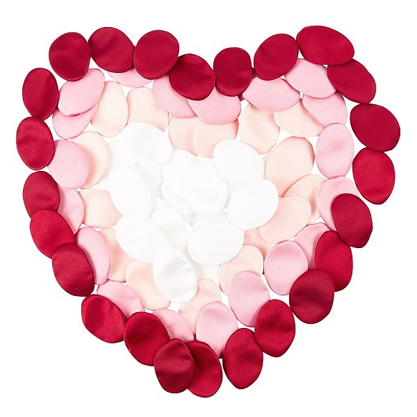 PandaHall Artificial Flowers Silk Rose Petals, Flower Girl Scatter Petals, for Wedding Party Favors Home Decoration, Mixed Color, 46x34x1mm...