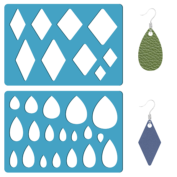 

PandaHall Acrylic Earring Handwork Template, Card Leather Cutting Stencils, Deep Sky Blue, Geometric Pattern, 130x90x2mm, 2pcs/set Acrylic...