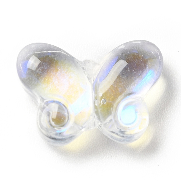 

PandaHall Transparent Glass Beads, Butterfly, Clear AB, 10x14.5x4.5mm, Hole: 1mm Glass Butterfly White