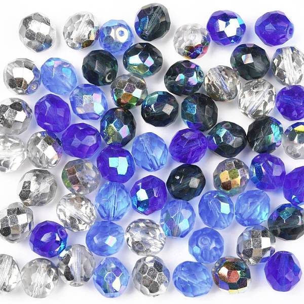 

PandaHall Fire-Polished Czech Glass Beads, Faceted, Ananas, Mixed Color, 10x10mm, Hole: 1.4mm, about 60pcs/bag Czech Glass Round Multicolor