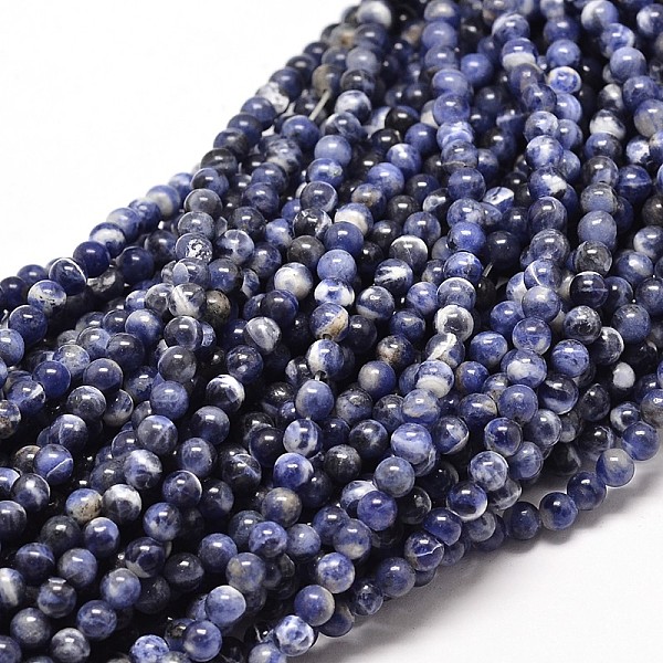 

PandaHall Natural Sodalite Round Bead Strands, 8mm, Hole: 1mm, about 49pcs/strand, 16 inch Sodalite Round