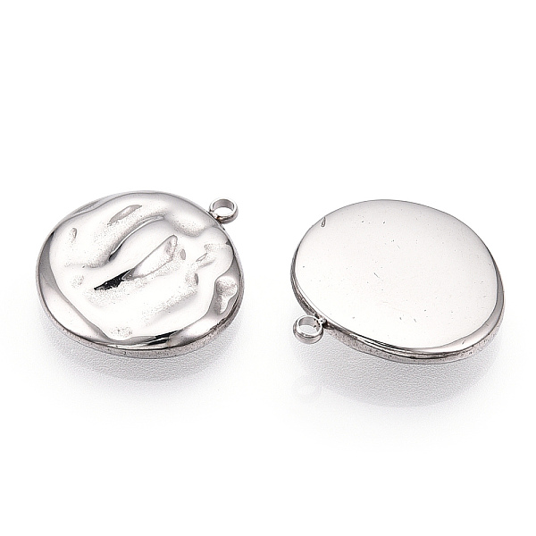 

PandaHall 304 Stainless Steel Pendants, Manual Polishing, Textured, Flat Round Charm, Stainless Steel Color, 19.5x17.5x4mm, Hole: 1.6mm 304...