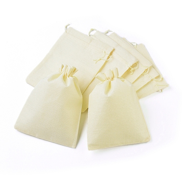 

PandaHall Burlap Packing Pouches Drawstring Bags, Lemon Chiffon, 23x17cm Burlap Yellow