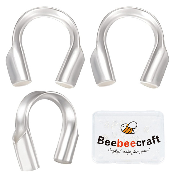 

PandaHall Beebeecraft 925 Sterling Silver Wire Guardian, Silver, 5x5x2mm, Hole: 0.6mm, 20Pcs/box Sterling Silver