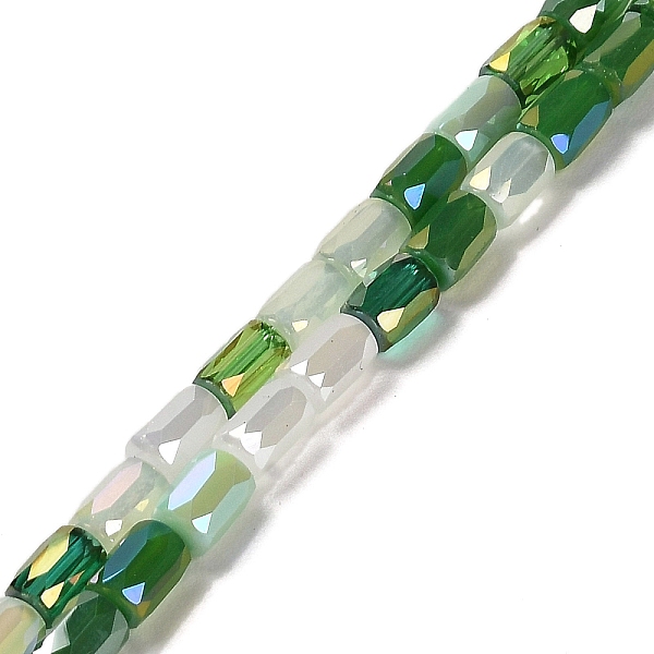 

PandaHall Electroplate Glass Beads Strands, Faceted, Column, Lime Green, 6~6.5x4mm, Hole: 0.8mm, about 80pcs/strand, 20.12~20.24 inch...