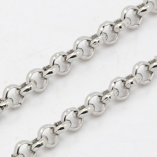 

PandaHall 304 Stainless Steel Rolo Chains, Belcher Chain, Unwelded, Stainless Steel Color, 3.5x1mm 304 Stainless Steel