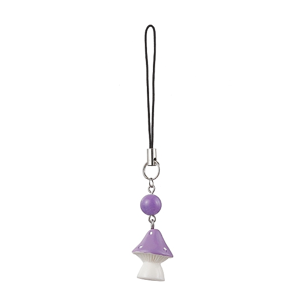 

PandaHall Opaque Resin Pendant Decorations, with Natural Dyed Jade, Mushroom, Pink, 100mm Resin Mushroom Pink