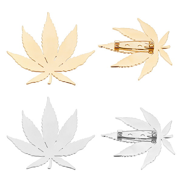 

PandaHall Unicraftale 4Pcs 2 Colors Leaf Brooch, 201 Stainless Steel Lapel Pin for Backpack Clothes, Golden & Stainless Steel Color...