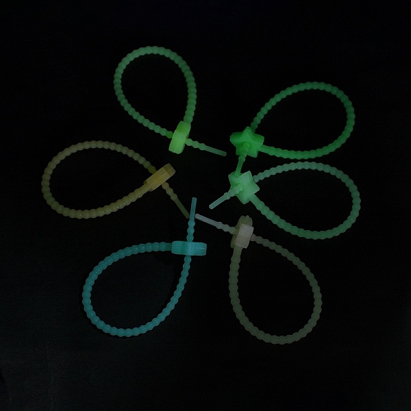

PandaHall Luminous Silicone Cable Zip Ties, Glow in the Dark Cord Organizer Strap, for Wire Management, Star Pattern, 215x20x7.5mm, Hole...