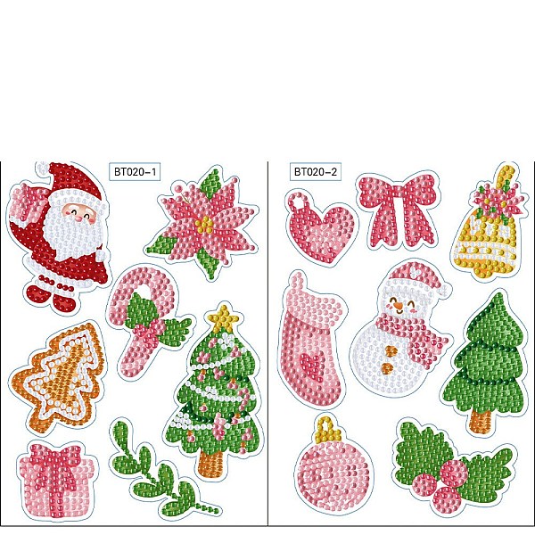 

PandaHall DIY Christmas Theme Diamond Painting Sticker Kit, Including Resin Rhinestones Bag, Diamond Sticky Pen, Tray Plate and Glue Clay...