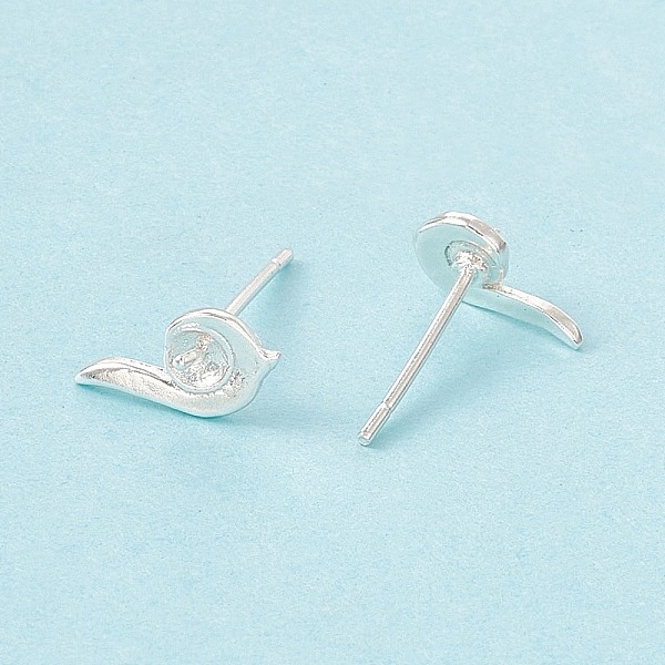 

PandaHall Brass Stud Earring Finding, Earring Settings for Half Drilled Beads, Snail, Cadmium Free & Lead Free, Long-Lasting Plated, 925...