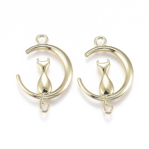 

PandaHall Alloy Jewelry Pendants, Moon with Cat, Light Gold, 28x20x3mm, Hole: 2.5mm Alloy Moon