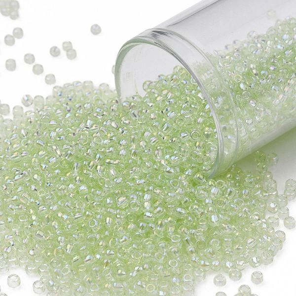 

PandaHall TOHO Round Seed Beads, Japanese Seed Beads, (173) Dyed AB Lemon Mist, 11/0, 2.2mm, Hole: 0.8mm, about 1110pcs/bottle, 10g/bottle..., Yellow