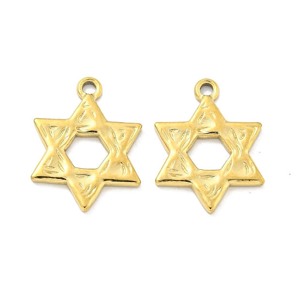 

PandaHall Vacuum Plating 304 Stainless Steel Pendants, Star of David Charm, Real 18K Gold Plated, 17x13x1.5mm, Hole: 1.6mm 304 Stainless...