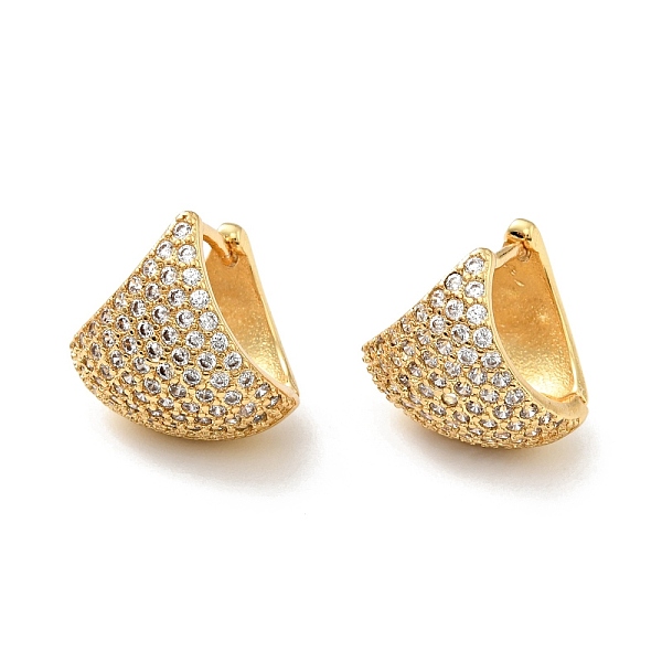 

PandaHall Clear Cubic Zirconia Chunky Hoop Earrings, Rack Plating Brass Jewelry for Women, Cadmium Free & Nickel Free & Lead Free, Real 18K...
